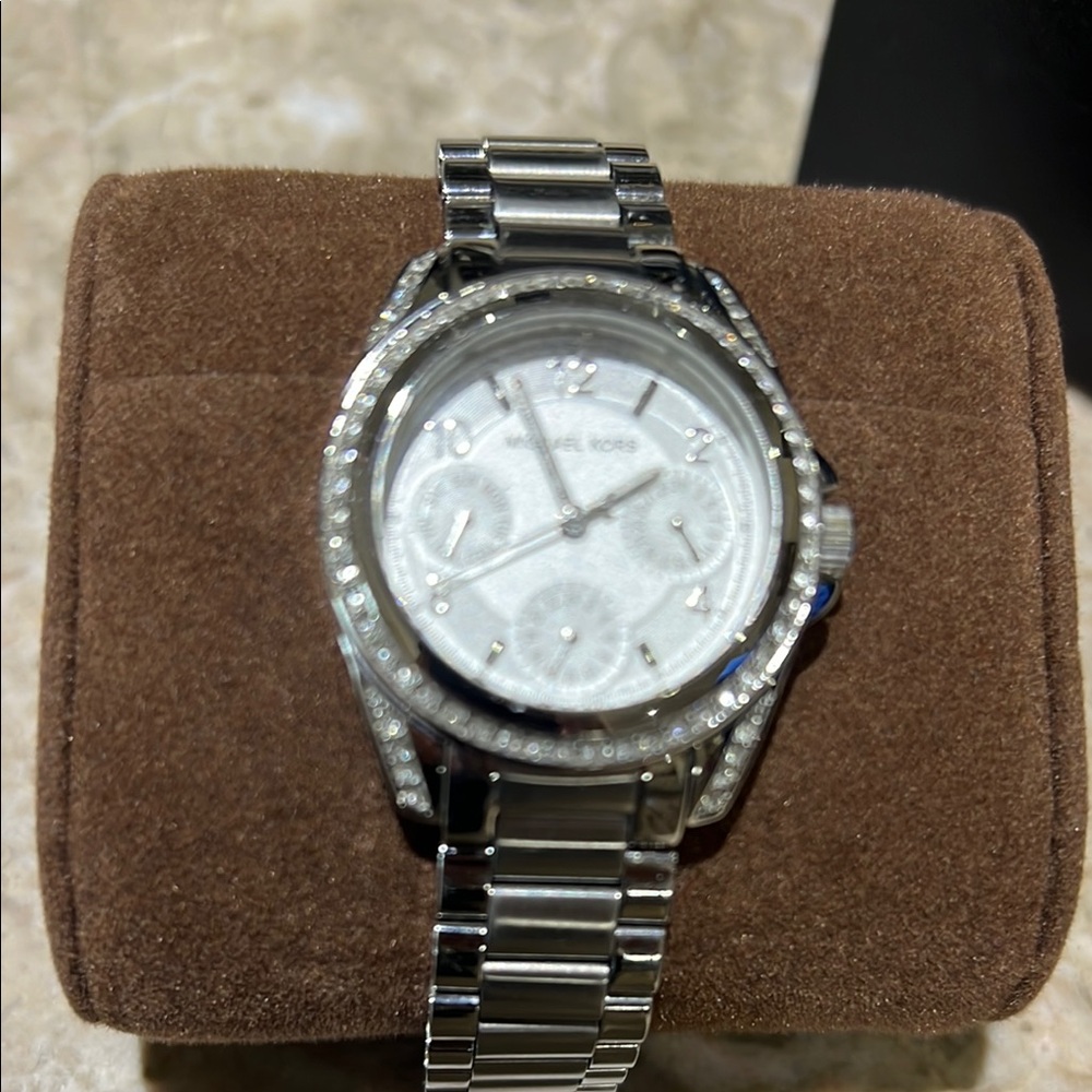 Michael Kors Silver Watch with Crystal Details